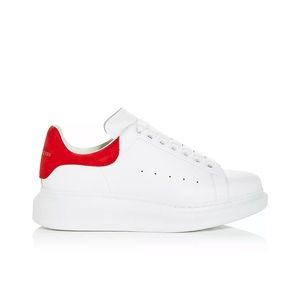 alexander mcqueen leather oversized sneaker in white/red. EU size 38.